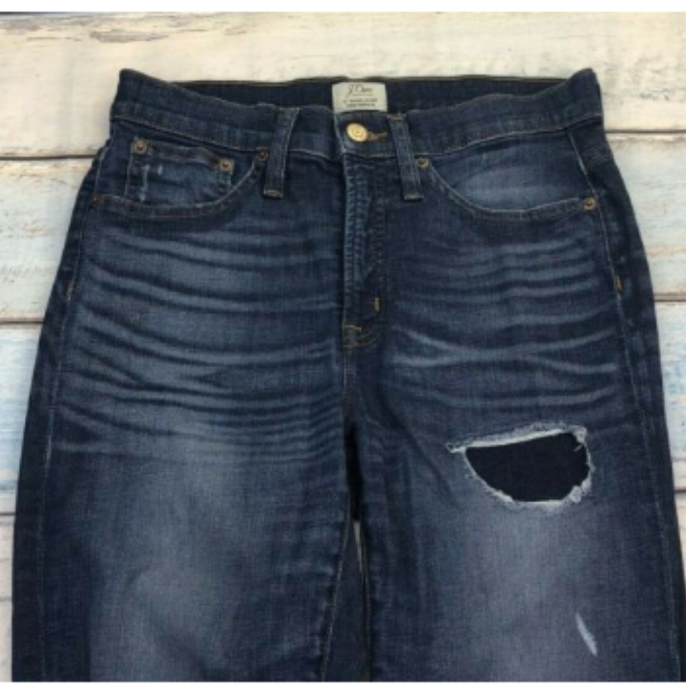 J Crew 9" High Rise Toothpick Lassiter Raw Hem